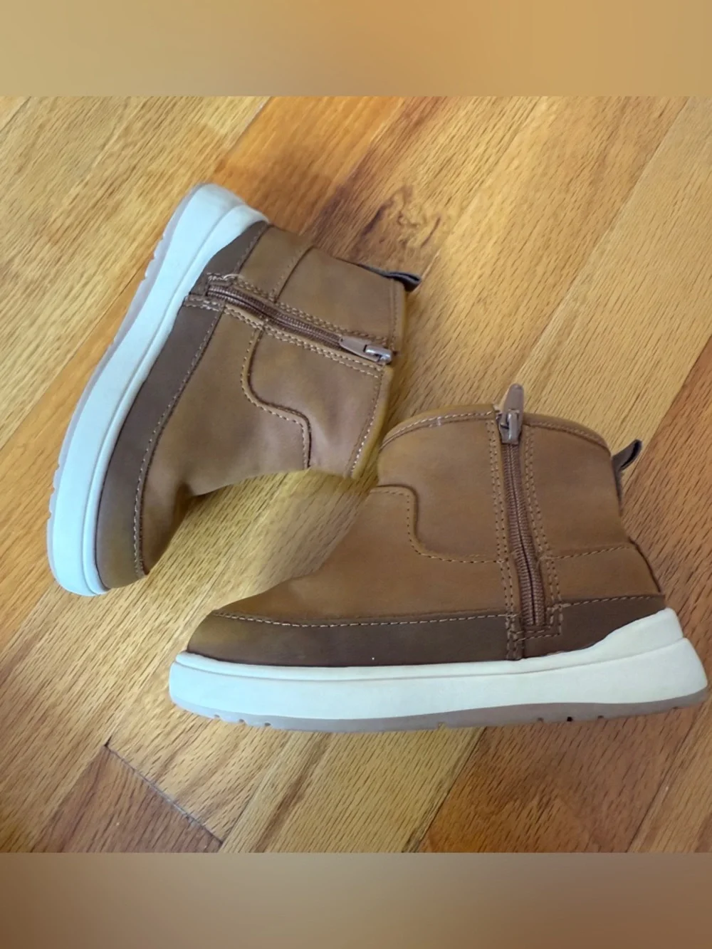 ZARA Unisex Toddler’s Brown Faux Fur Lined Zip Up Boots Size 6
